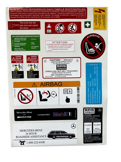 Exclusive collection of stickers for Mercedes-Benz classic cars from MBZCLASSICPARTS