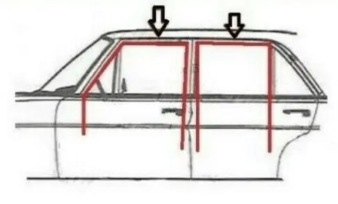 Mercedes W126 S SE sel 2024 window shaft strips outside Set New